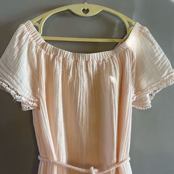 Michael Stars Light Pink Short Sleeve Double Gauze Cotton Mini Dress | SZ XS - Picture 6 of 14
